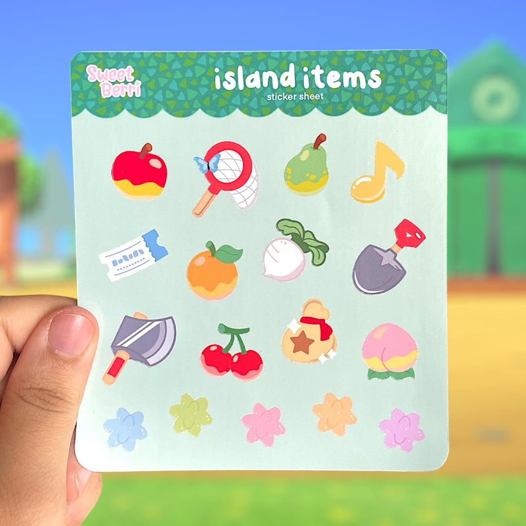 island items sticker sheet