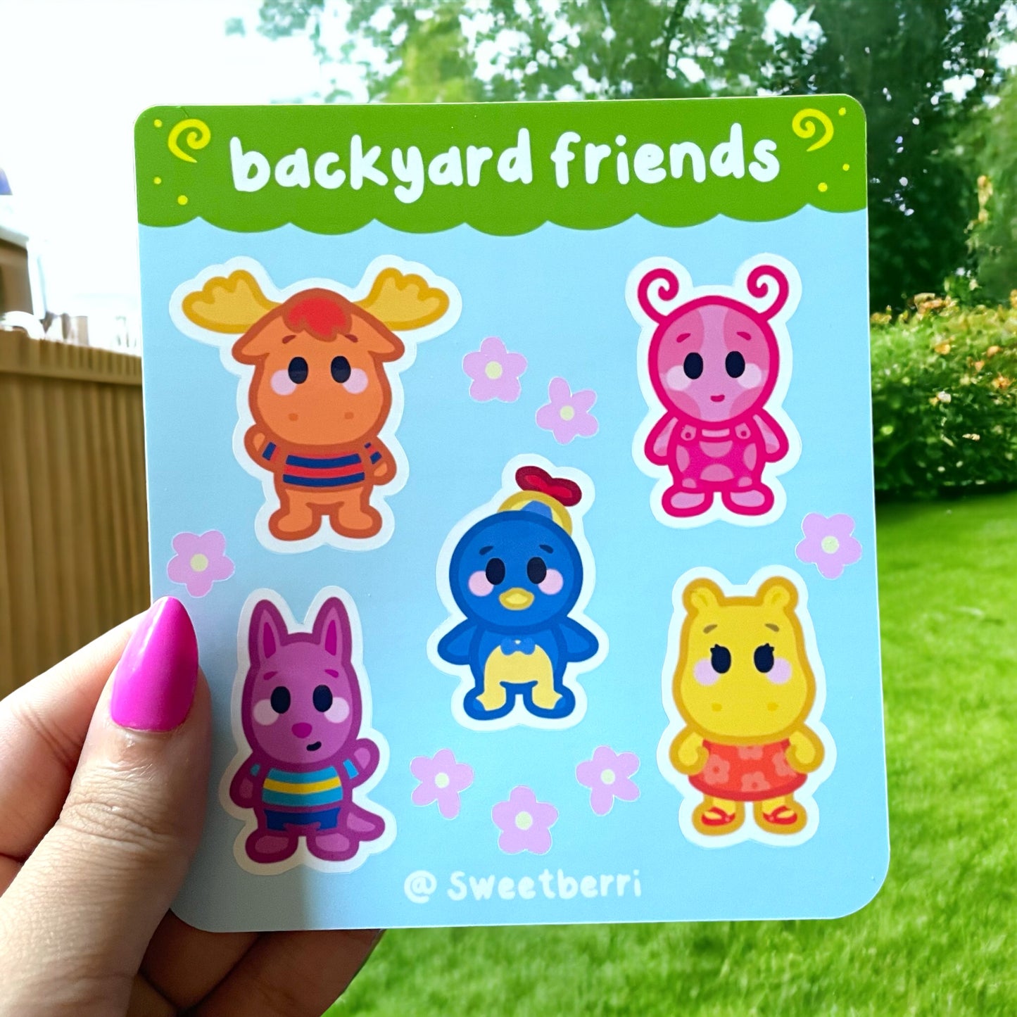 backyard friends sticker sheet