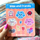 blue and friends sticker sheet