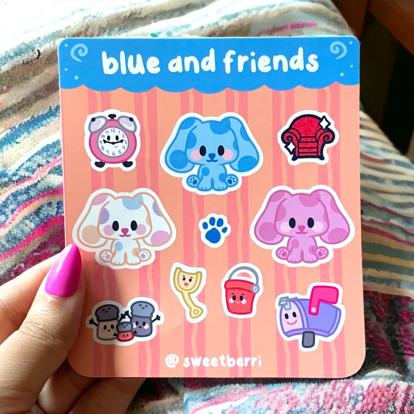 blue and friends sticker sheet