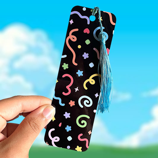 confetti (black) | bookmark